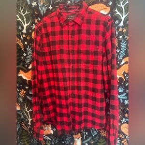 Denim & Flower Vibrant Red and Black Checkered Shirt